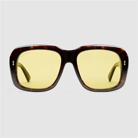 gucci yellow frame sunglasses|Gucci bedazzled sunglasses.